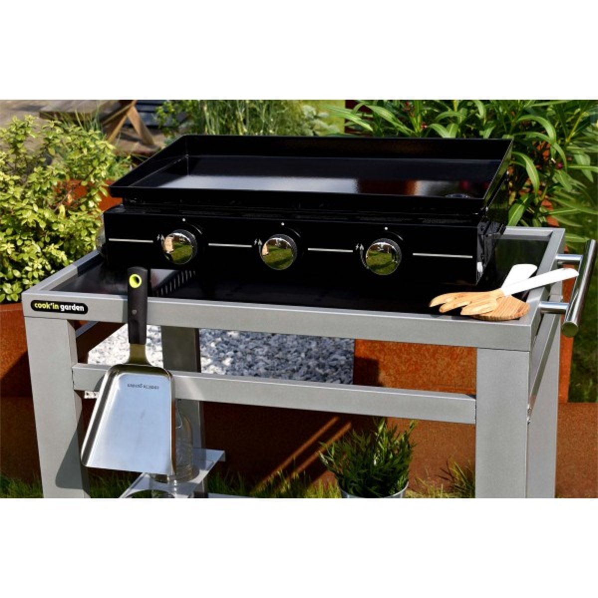 Plancha Gaz 3 brûleurs couleur unique, COOK IN GARDEN