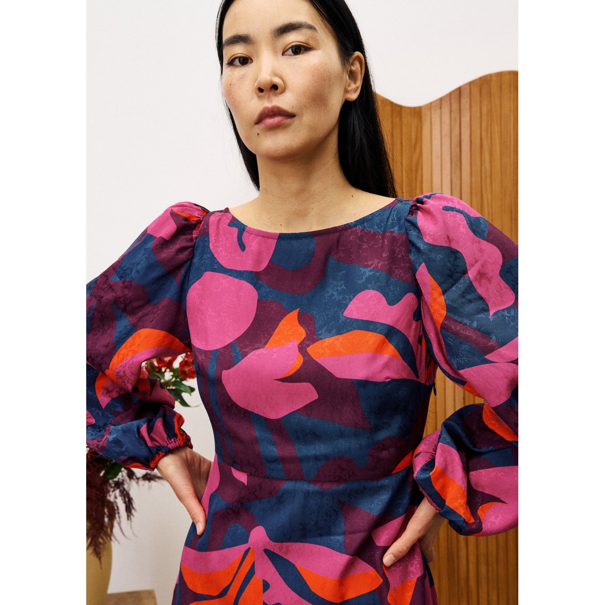 Robe longue STENDHAL geo flowers, FRNCH