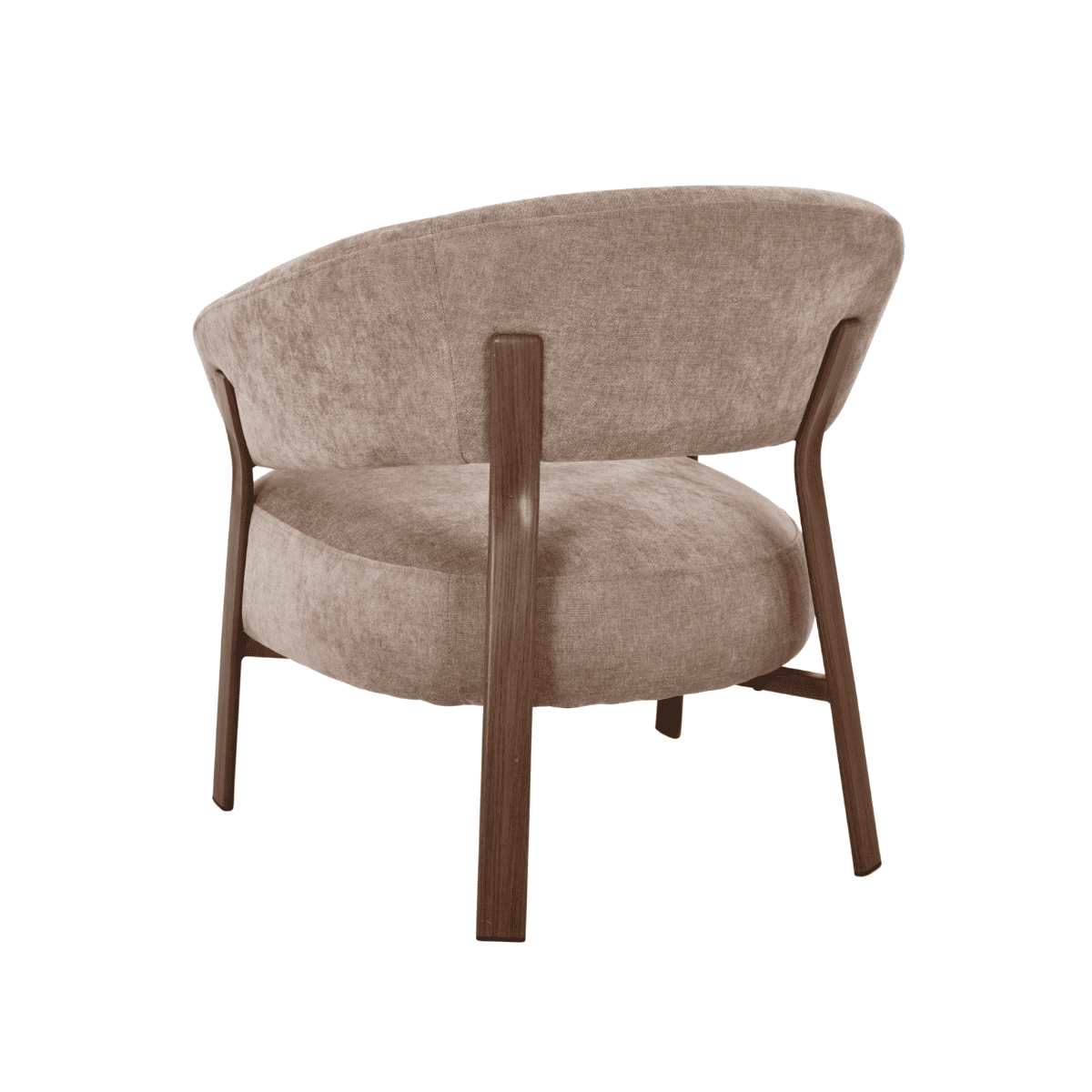 Fauteuil en tissu beige pieds effet noyer LIV beige, CALICOSY