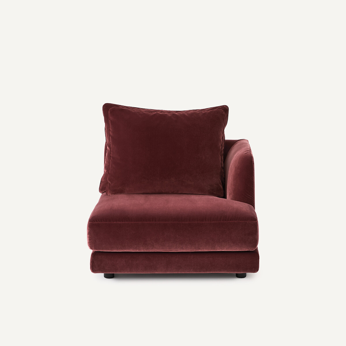 Demi-canapé droit, modulable en velours, TIBERIO grenat, AM.PM