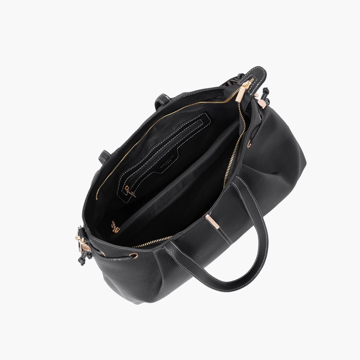 Grand sac shopper Taloum L noir,doré, LOLLIPOPS