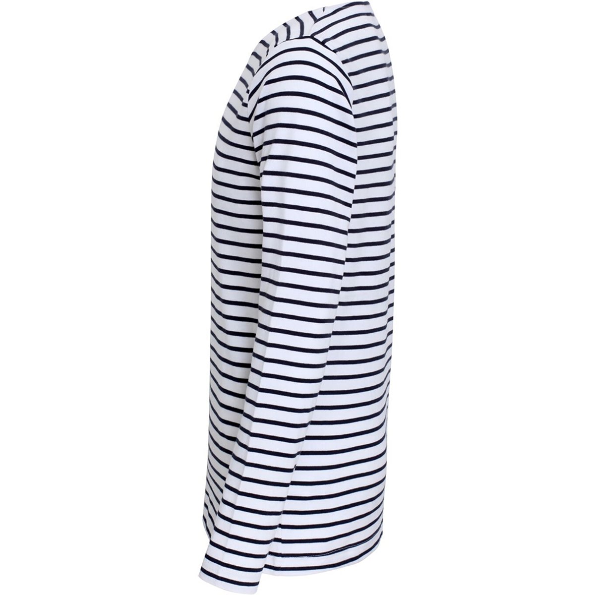 T-shirt manches longues motif/style à rayures MARINIERE COASTAL blanc / bleu marine, ASQUITH & FOX