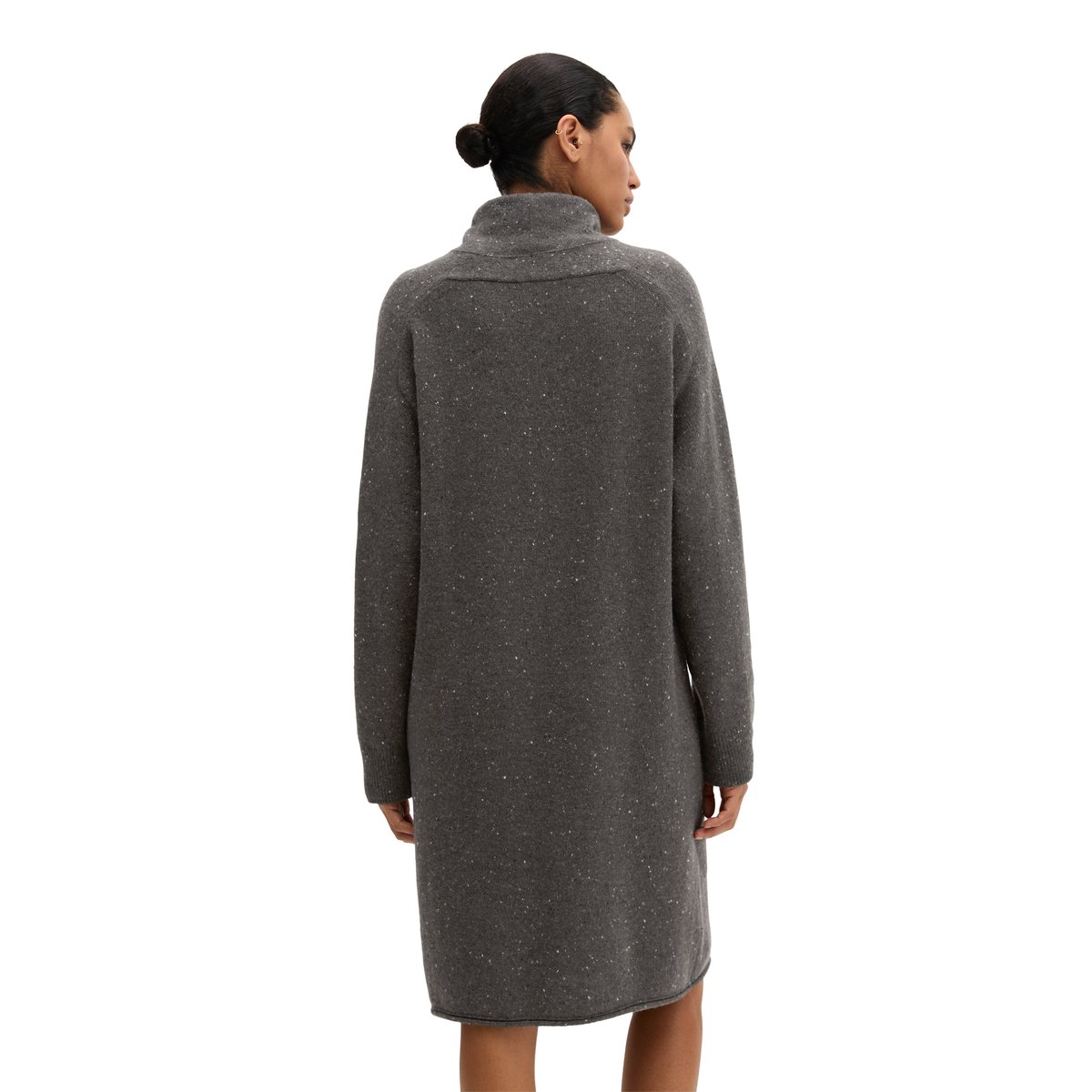 Robe en maille tweed, coupe classique en mélange de laine vierge marron foncé, MARC O'POLO
