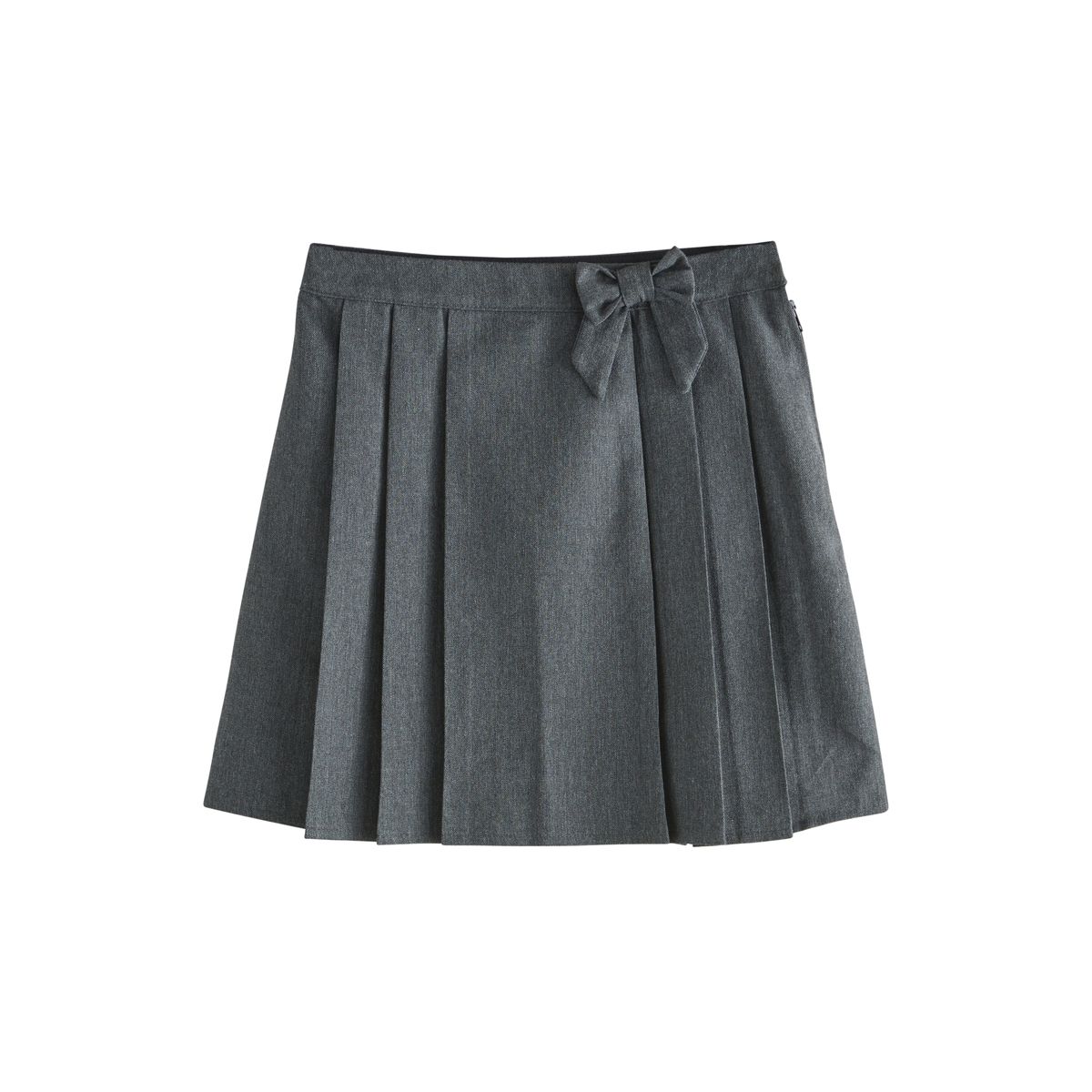 Jupe d’école plissée avec nœud gris, NEXT