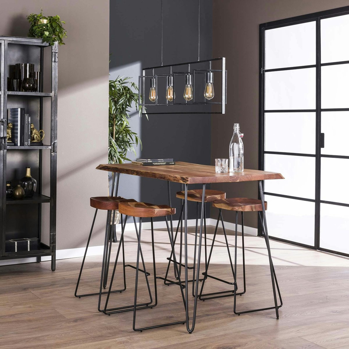 Table haute bois massif naturel 130 cm MELBOURNE bois naturel, PIER IMPORT