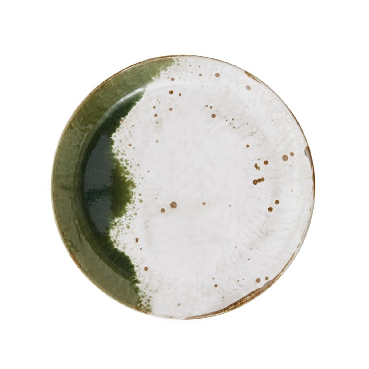Assiette artisanale grès vert, MADAM STOLTZ