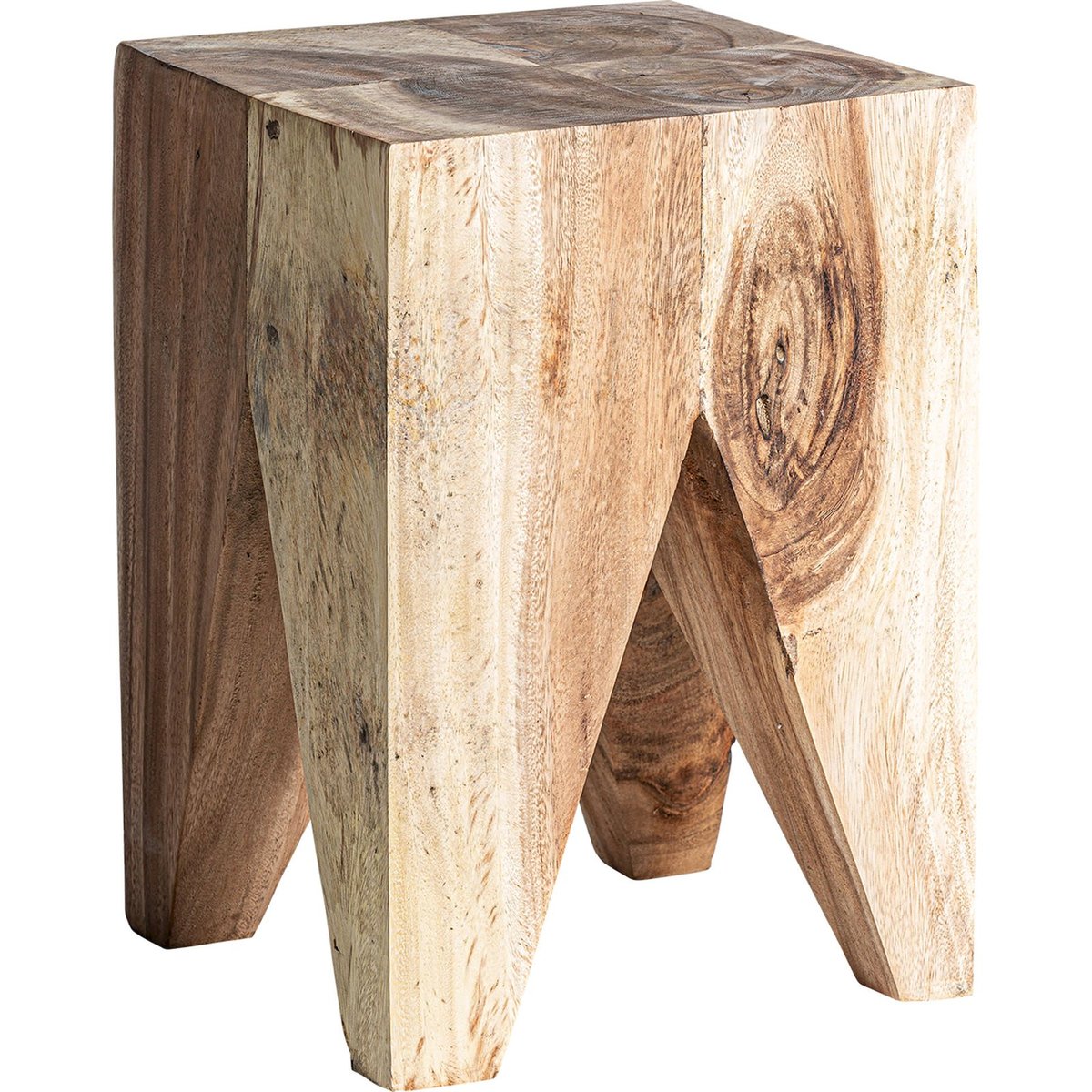 Table d'appoint en suar massif style ethnique marron bois naturel suar, RECOLLECTION
