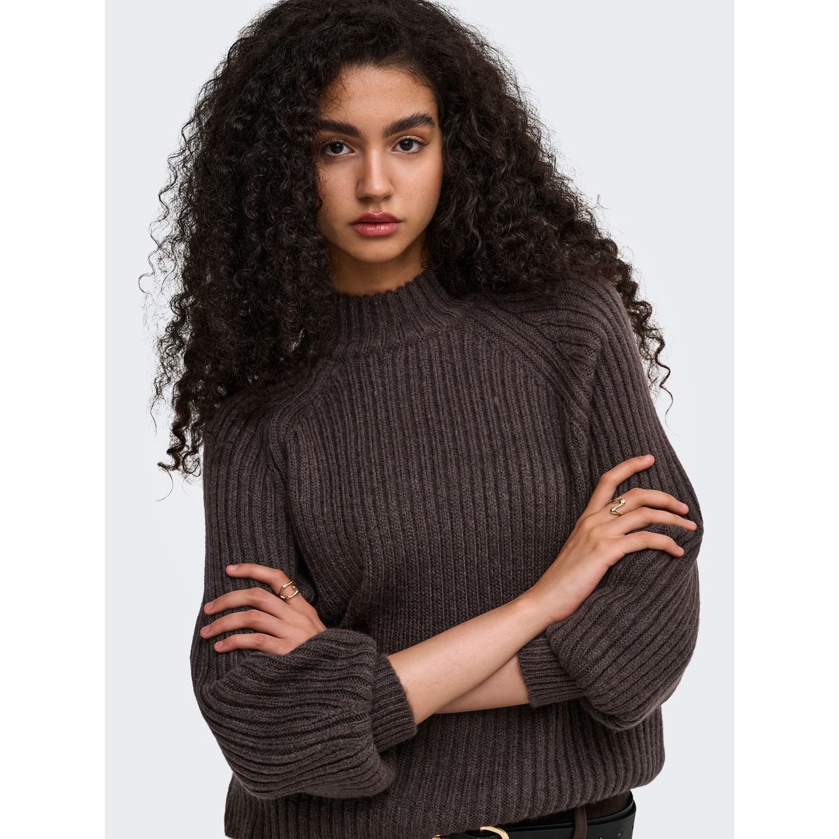 Pull En Maille chocolate brown, ONLY