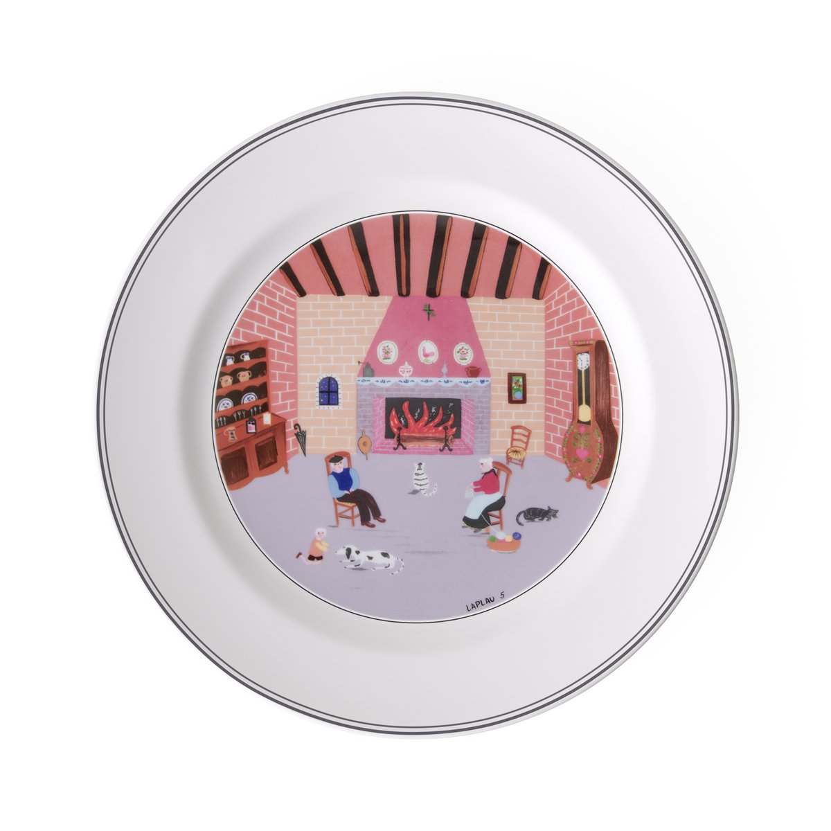 Assiette Plate, Cheminée DESIGN NAIF multicolore, VILLEROY & BOCH