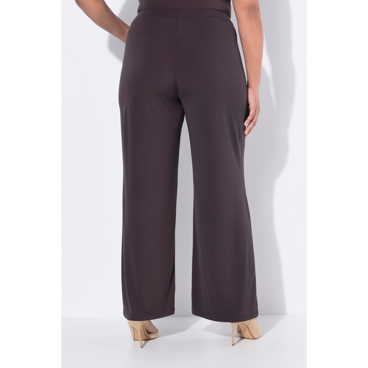 Pantalon en jersey marron foncé, ULLA POPKEN