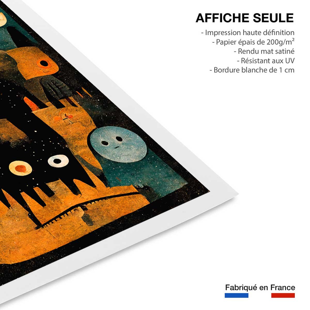 Affiche enfant la nuit des jeunes monstres affiche seule, HEXOA