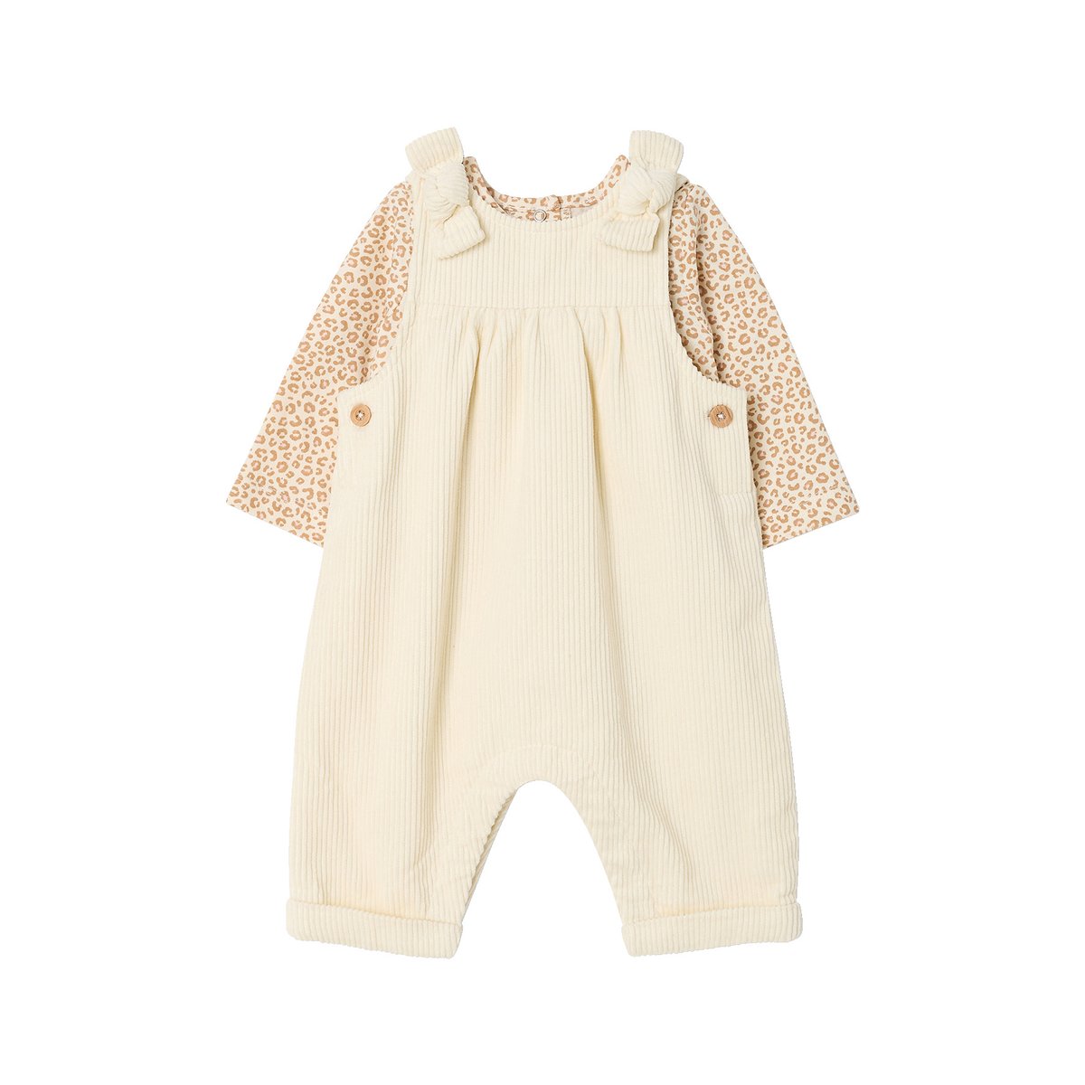 Ensemble salopette et body vanille, VERTBAUDET