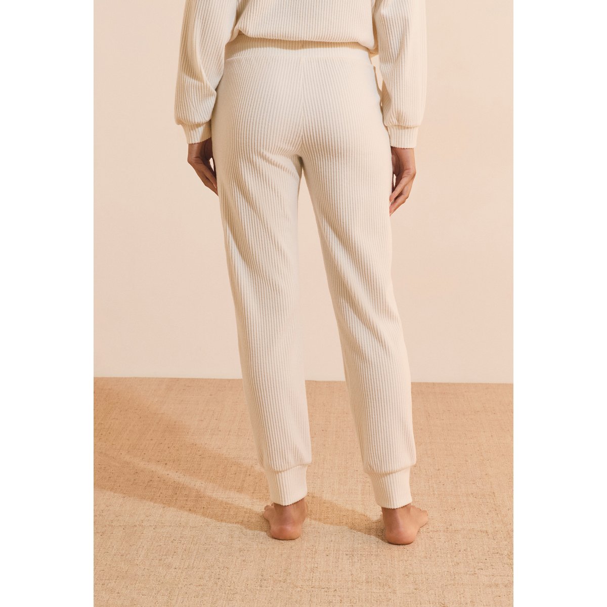 Pantalon de pyjama côtelé BASILE ecru, ETAM