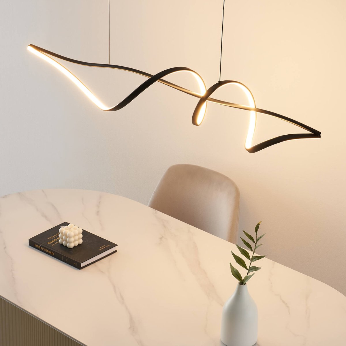 Suspension moderne en spirale - LYBELLA noir, KOSILUM