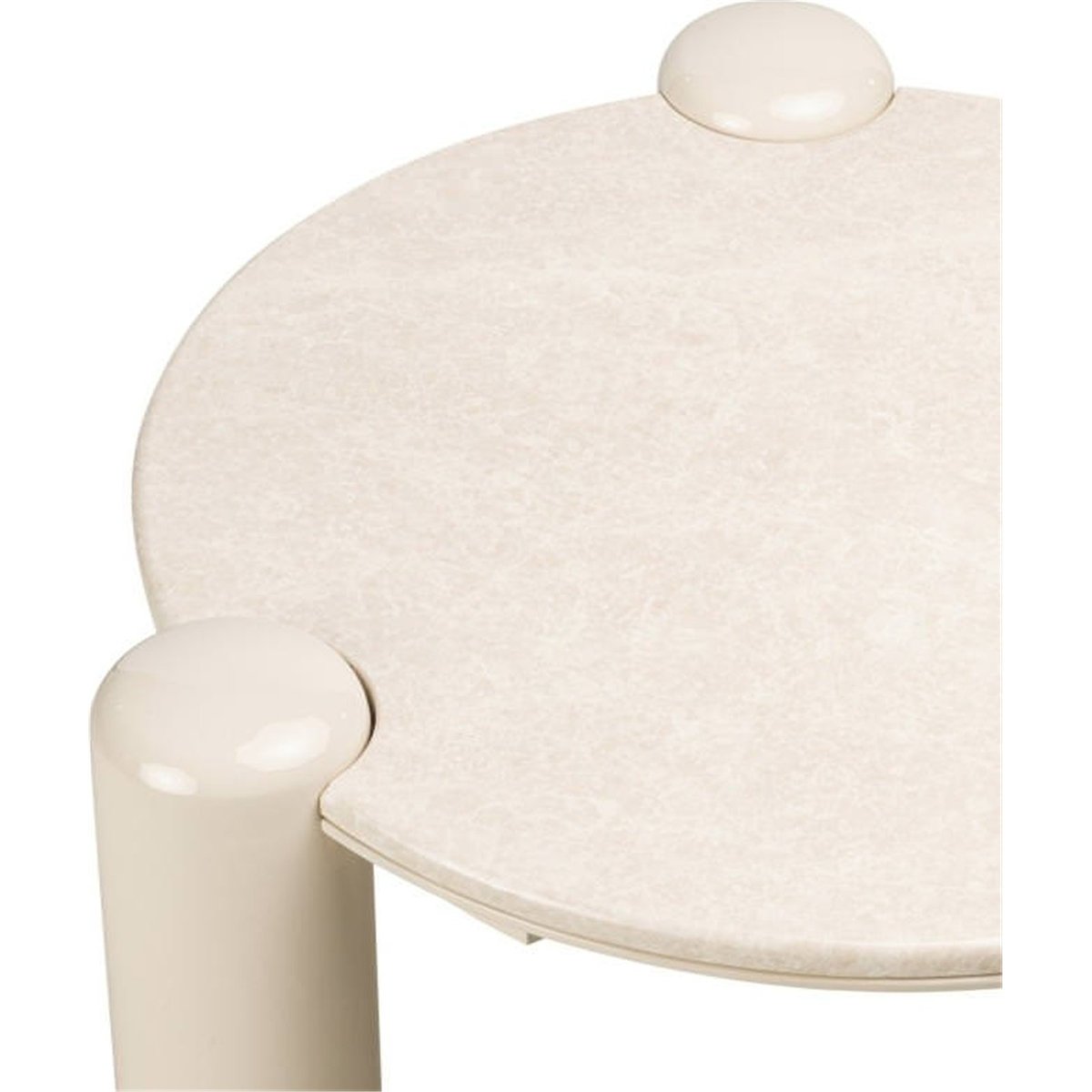 Table basse ronde effet marbre collection NORREL beige clair effet marbre brillant, RECOLLECTION