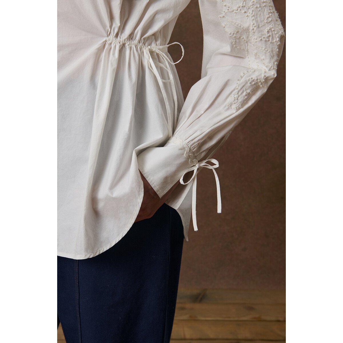 Chemise à manches brodées, ADAZOLA blanc, LOUISE MISHA