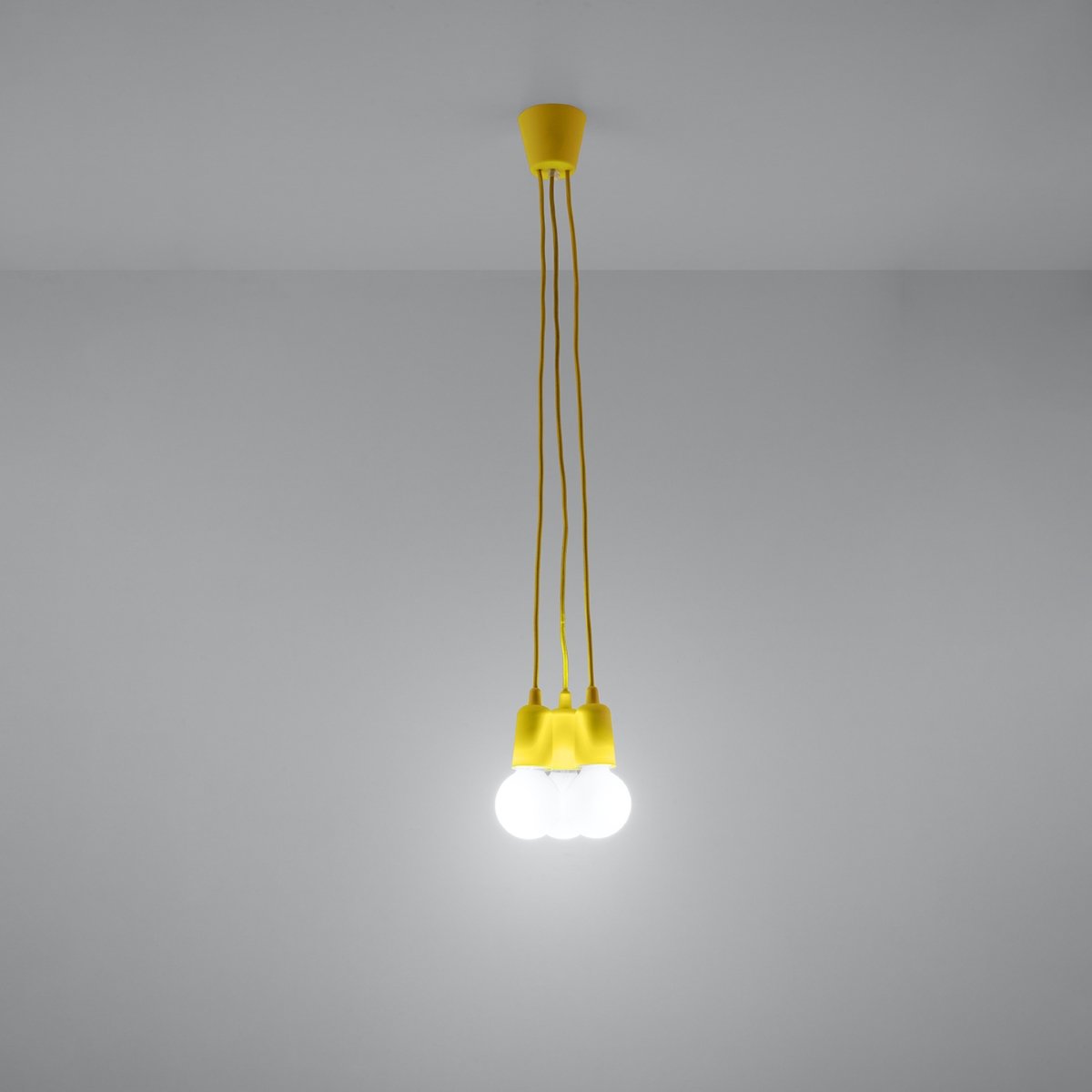 Suspension PVC Jaune E27 3 Diego jaune, EDEN