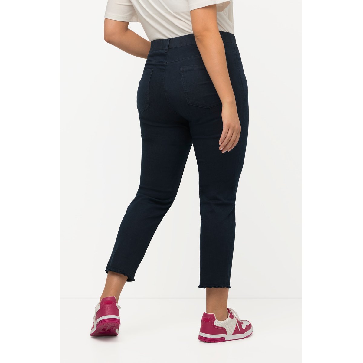 Pantalon 7/8 Sienna. Jambe étroite et ourlet marine, ULLA POPKEN