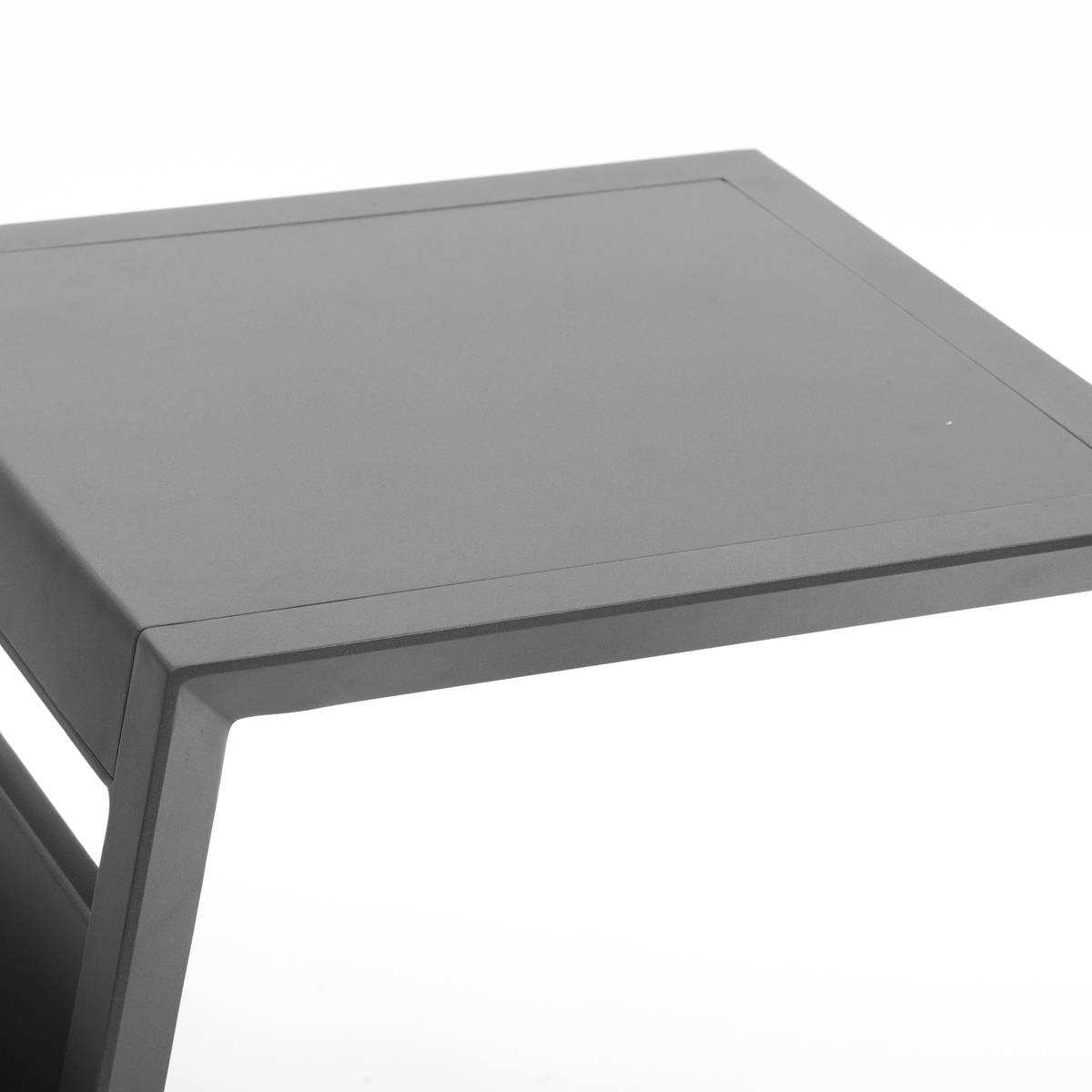 Table d'appoint de jardin carrée en aluminium ALLURE gris graphite, HESPERIDE