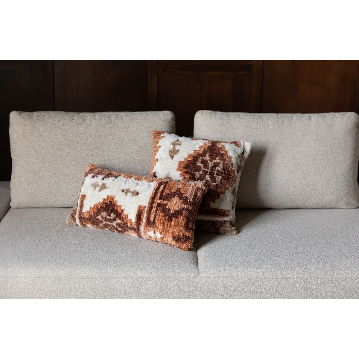 Coussin en tissu, MARON marron, BOITE A DESIGN