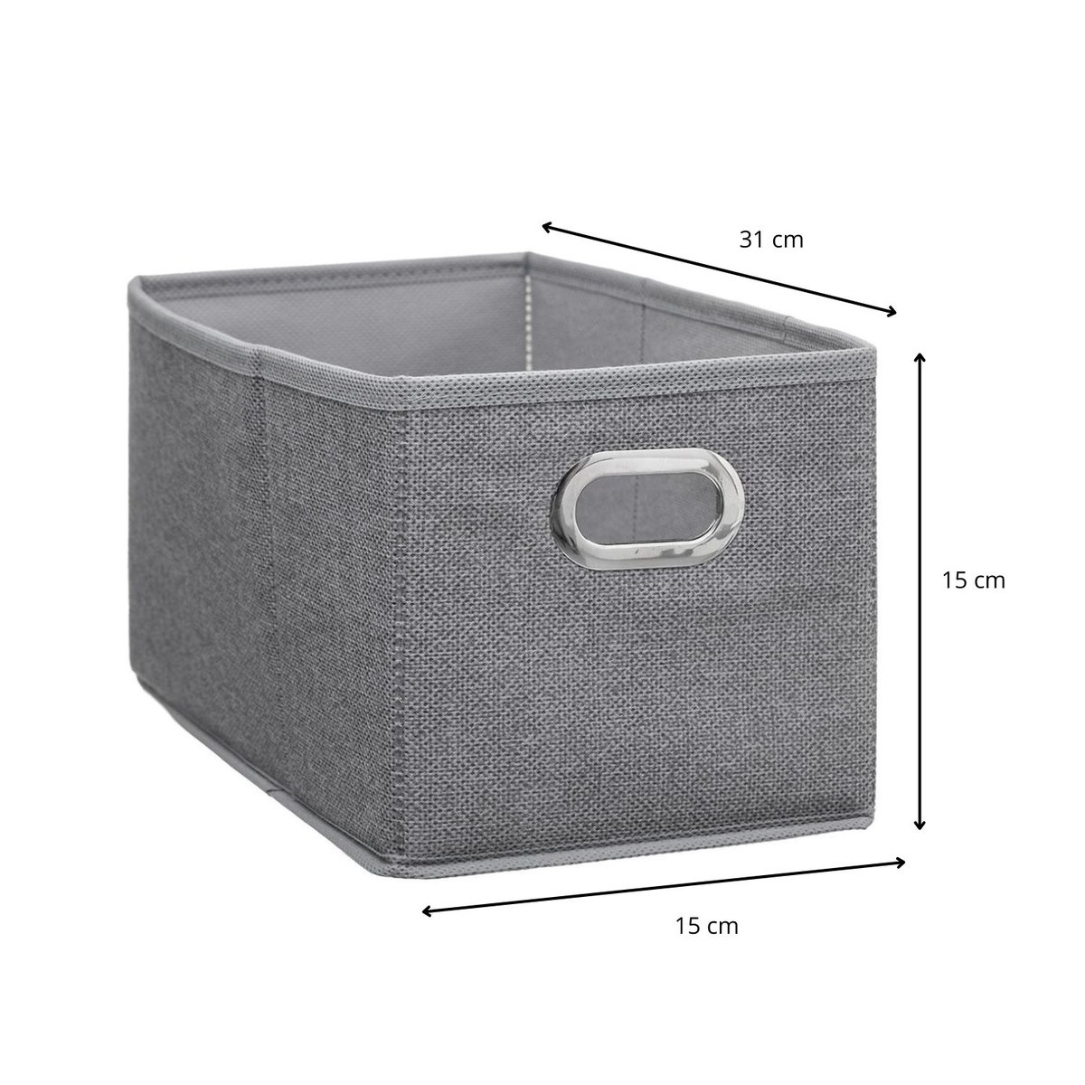 Lot de 12 paniers de rangement en tissu avec poignée MIX'N MODUL gris, TOILINUX