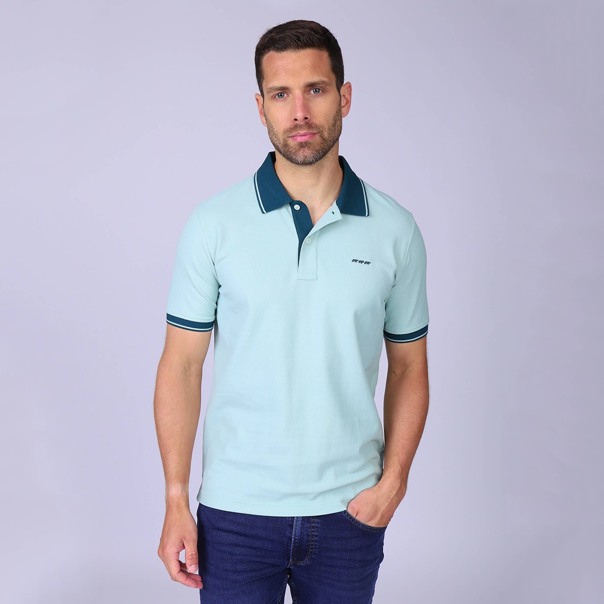 Polo Émilio bleu glacier, MISE AU GREEN