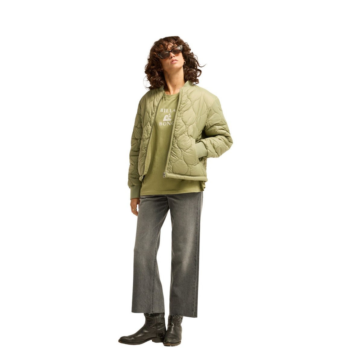 Bomber matelassé à fermeture éclair CUESTA BOMBER vert army green, BILLABONG