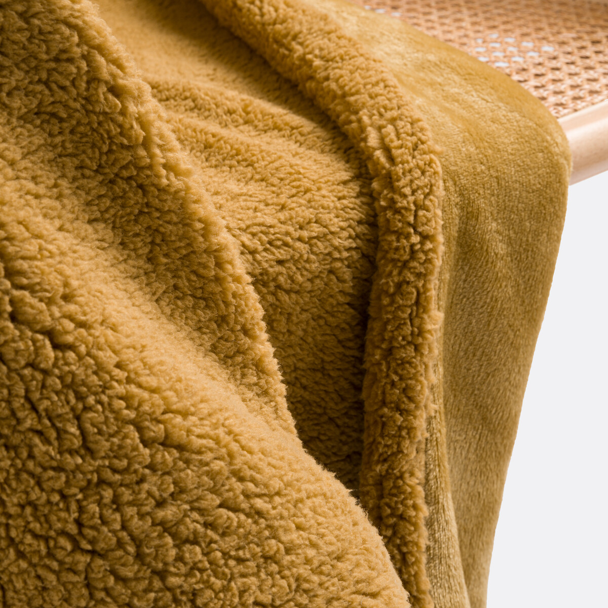 Plaid in fleece en sherpa, Maxine brons, LA REDOUTE INTERIEURS