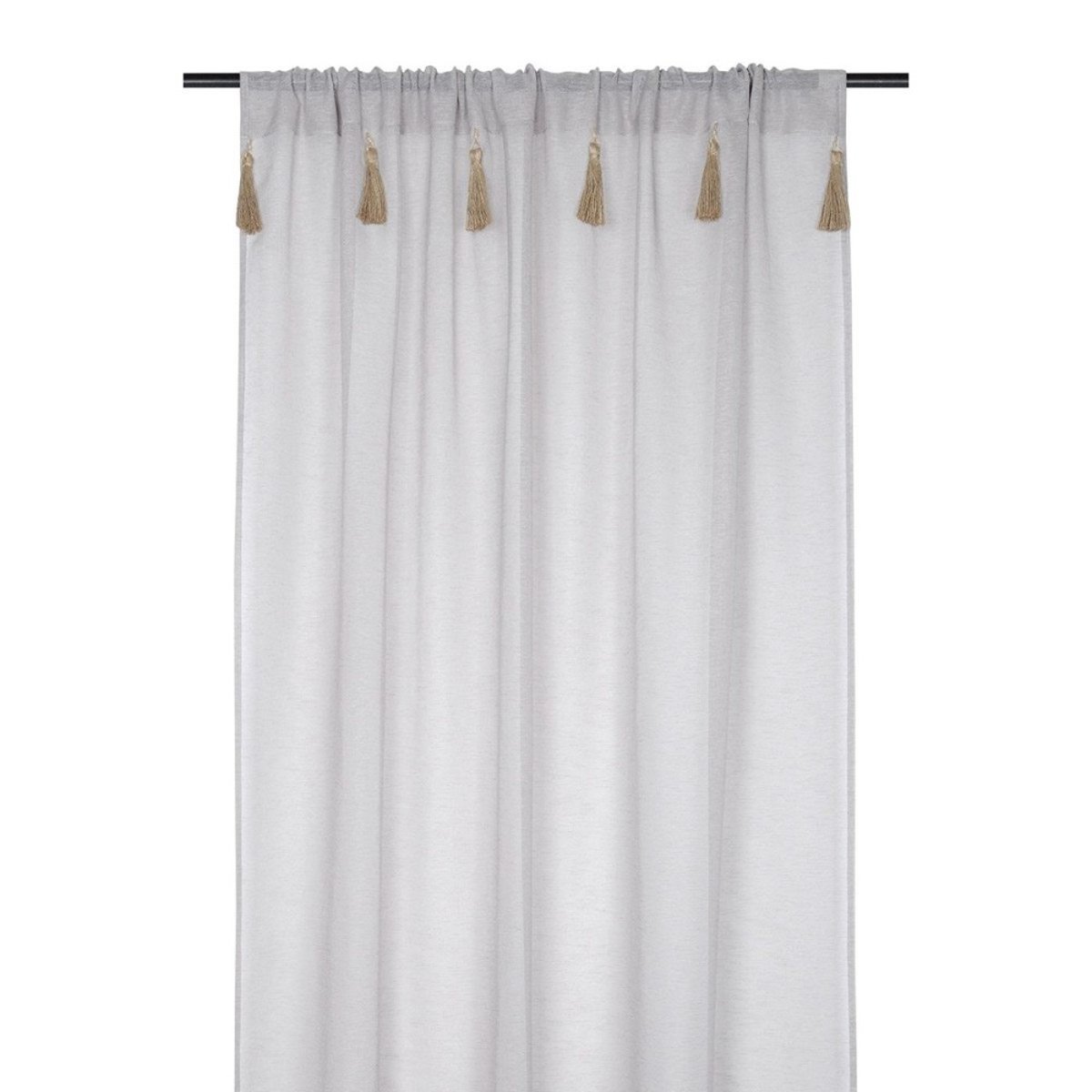 Voilage Passe Tringle 140x260 Ibiza Taupe gris, DECORATIE