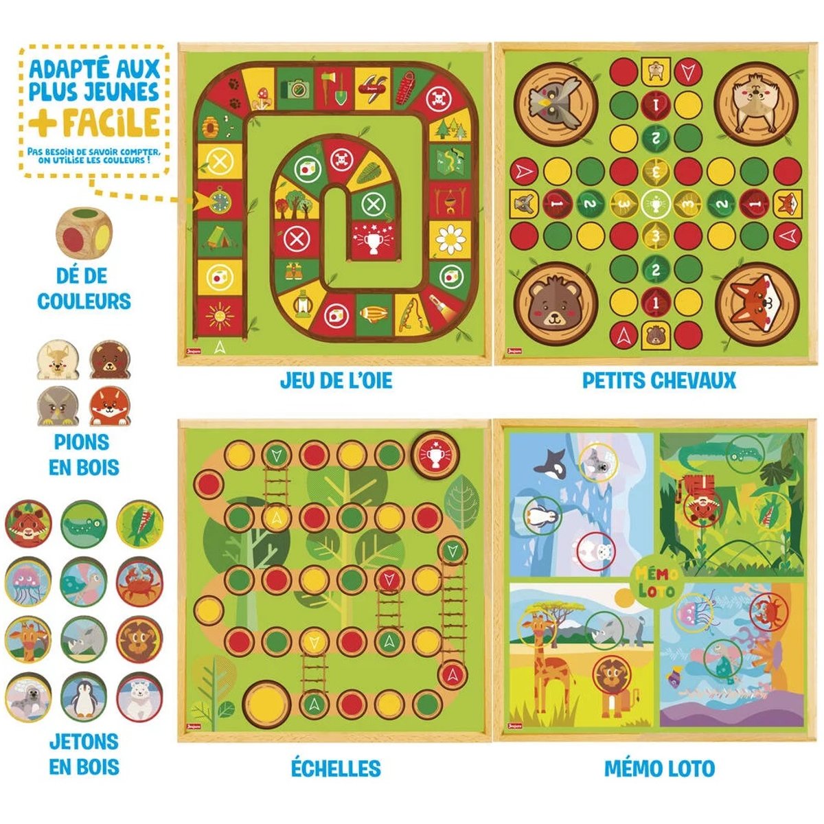 Mon 1er coffret de jeux en bois vert, JEUJURA