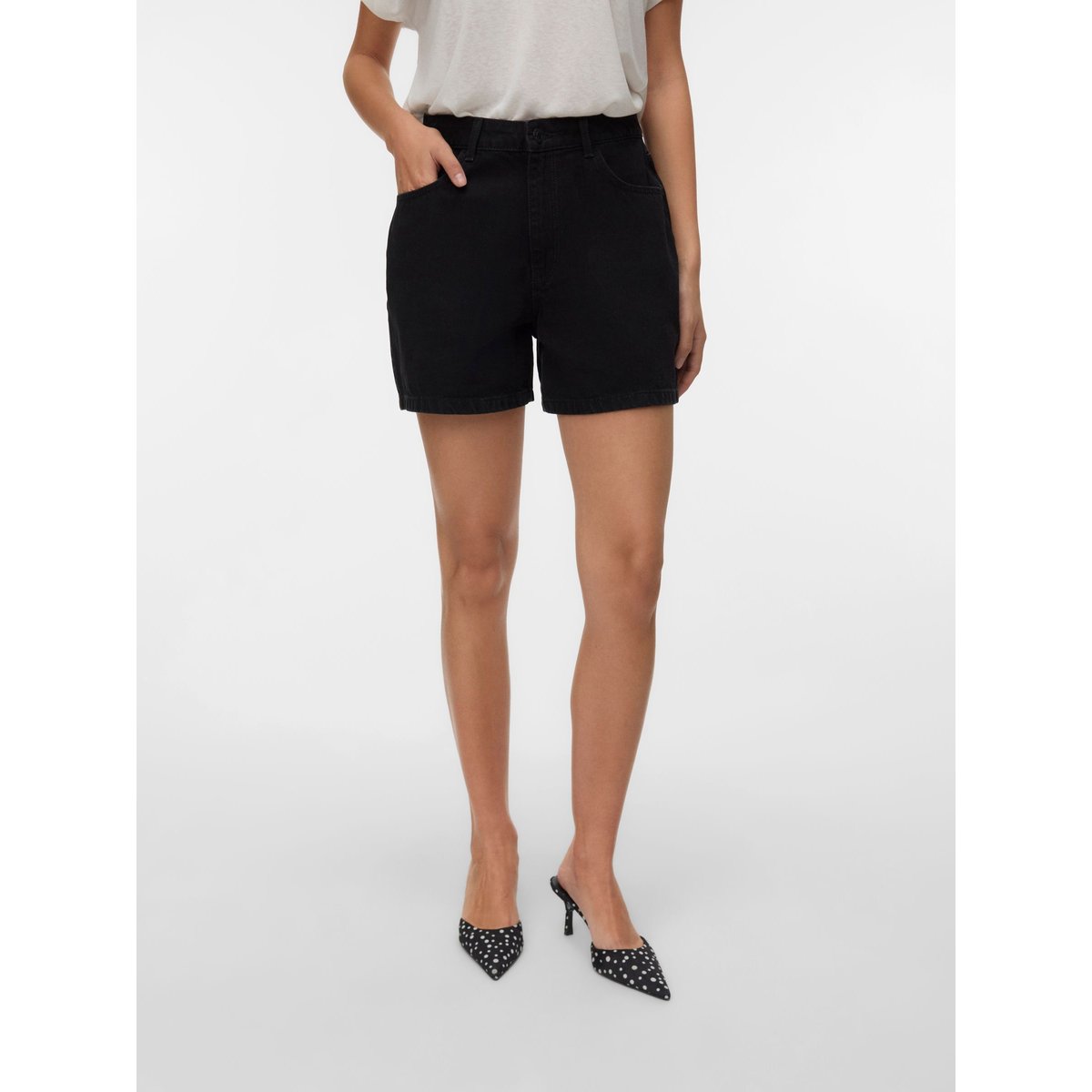 Short En Denim black denim 1, VERO MODA
