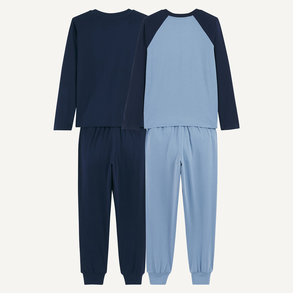 Lot de 2 pyjamas en coton, motif astronaute phosphorescent bleu + marine, LA REDOUTE COLLECTIONS