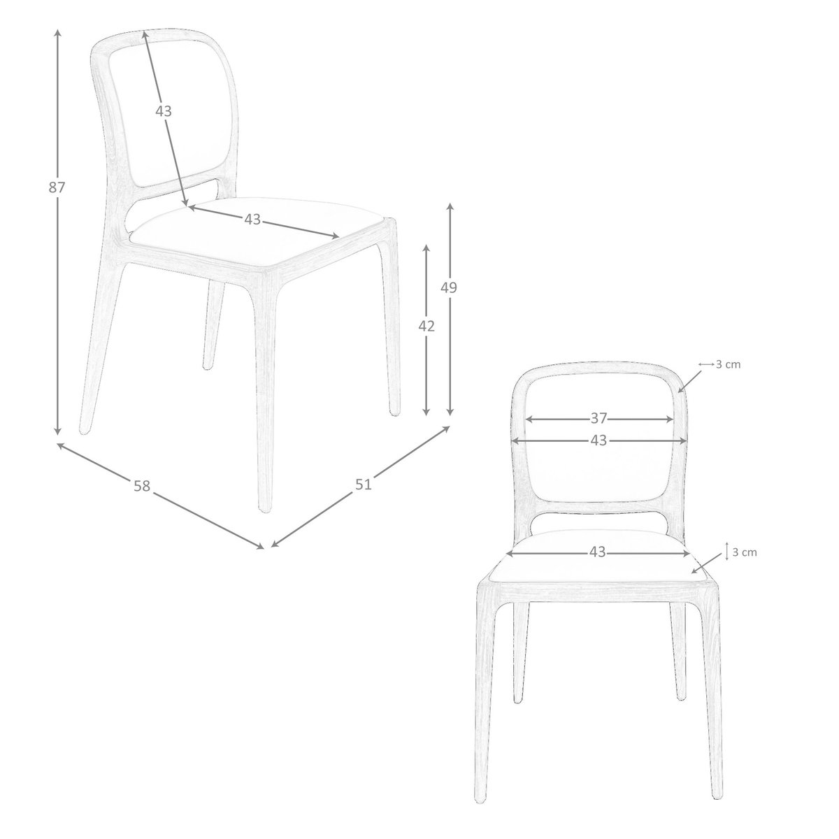 Chaise en simili cuir noyer | crème, ANGEL CERDA