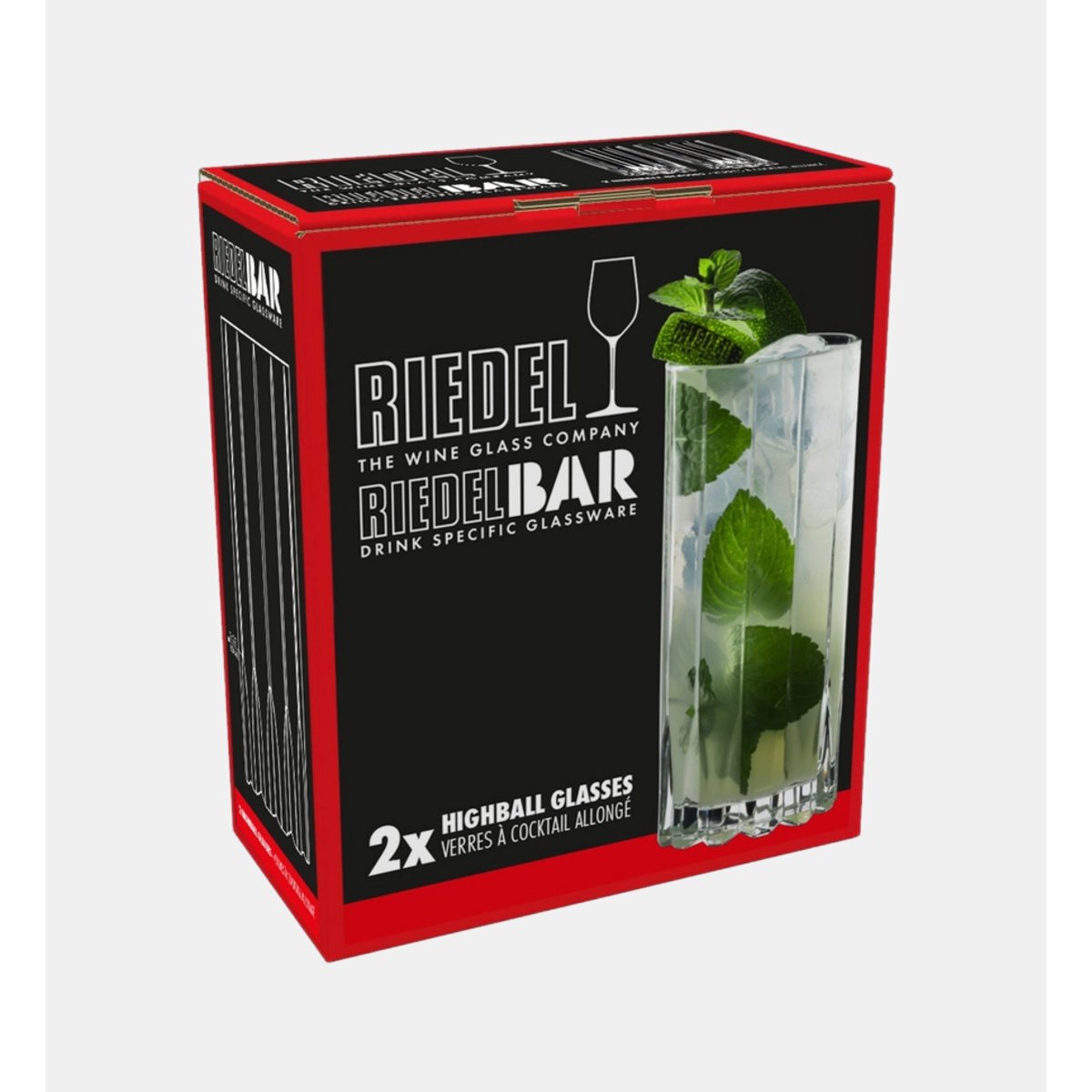 Lot de 2 verres gobelets bar dsg retail highball glass transparent, RIEDEL