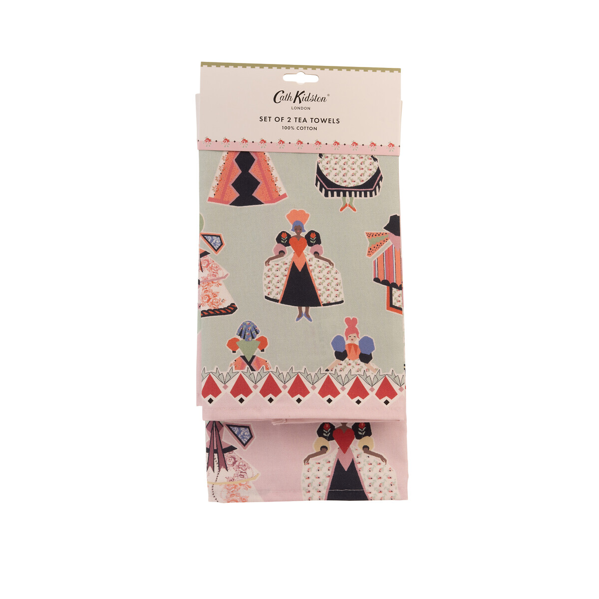 Set of 2 Wild Flowers Wild Women Tea Towels green, CATH KIDSTON