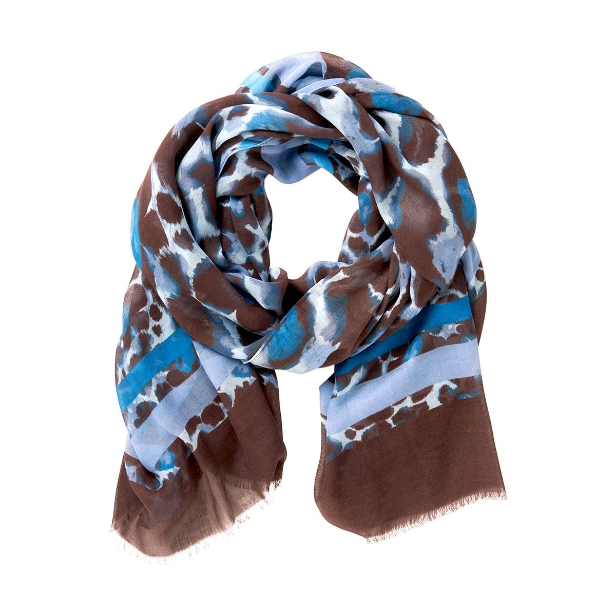 Écharpe basique à imprimé animalier bleu/marron, BETTY BARCLAY