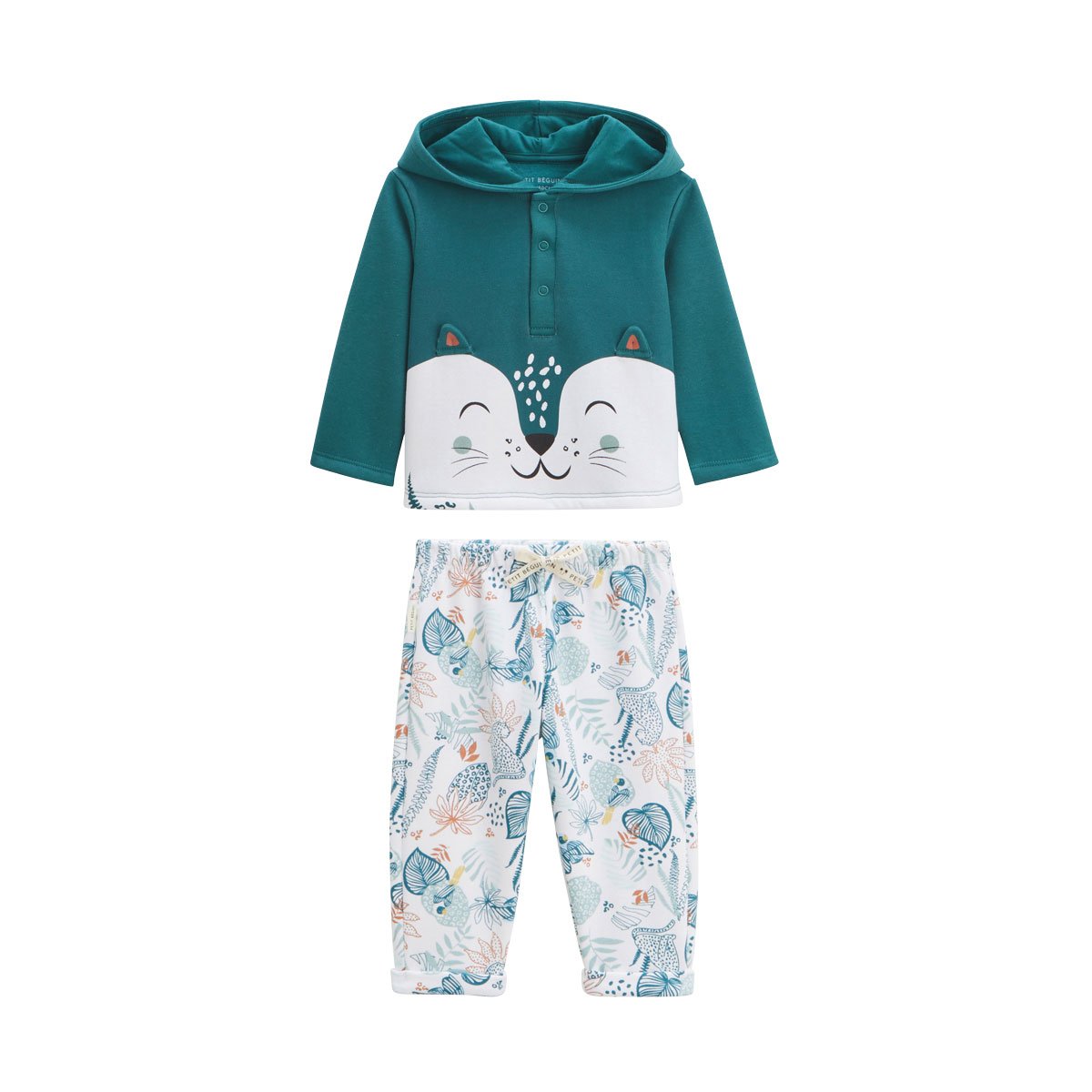Ensemble bébé sweat-shirt à capuche et pantalon en molleton Roméo bleu, PETIT BEGUIN