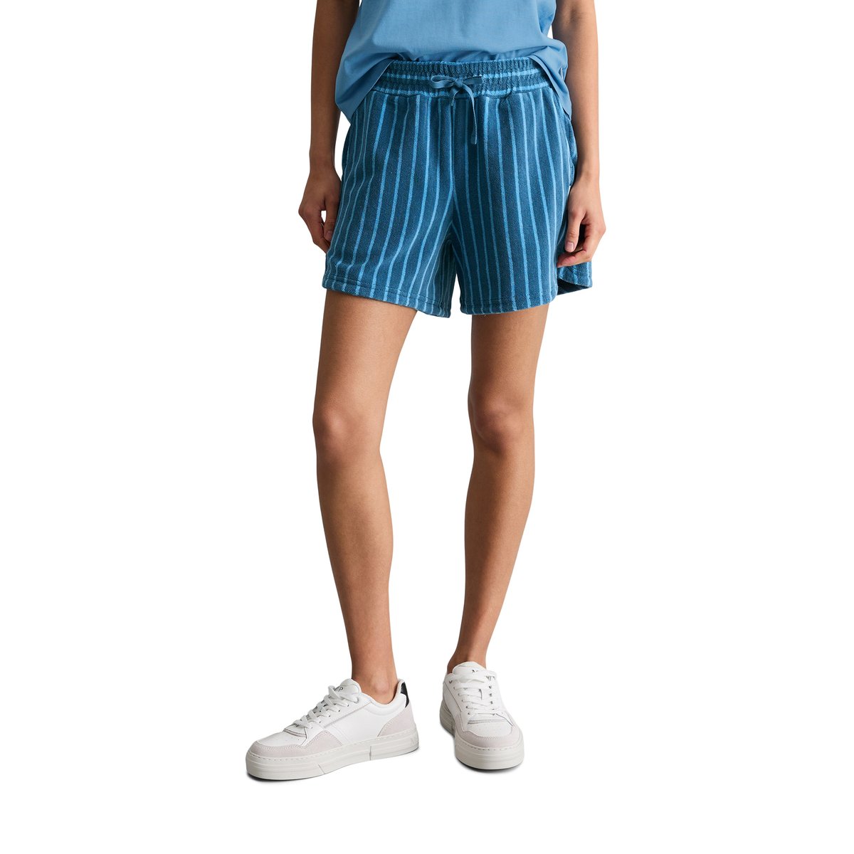 Short en éponge regular en coton organique bleu, MARC O’POLO DENIM