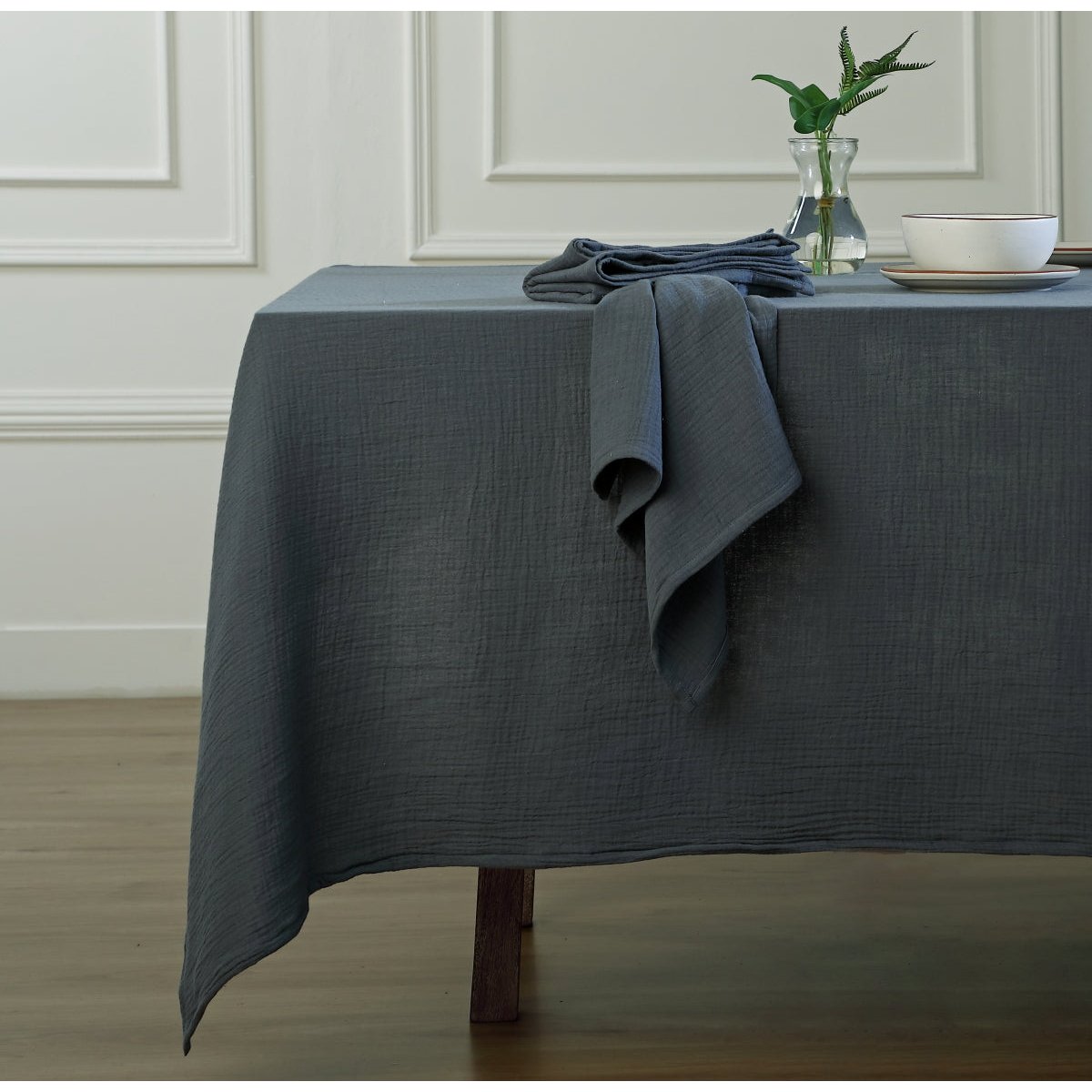 Nappe gaze de coton CARLA bleu orage, FEBRONIE