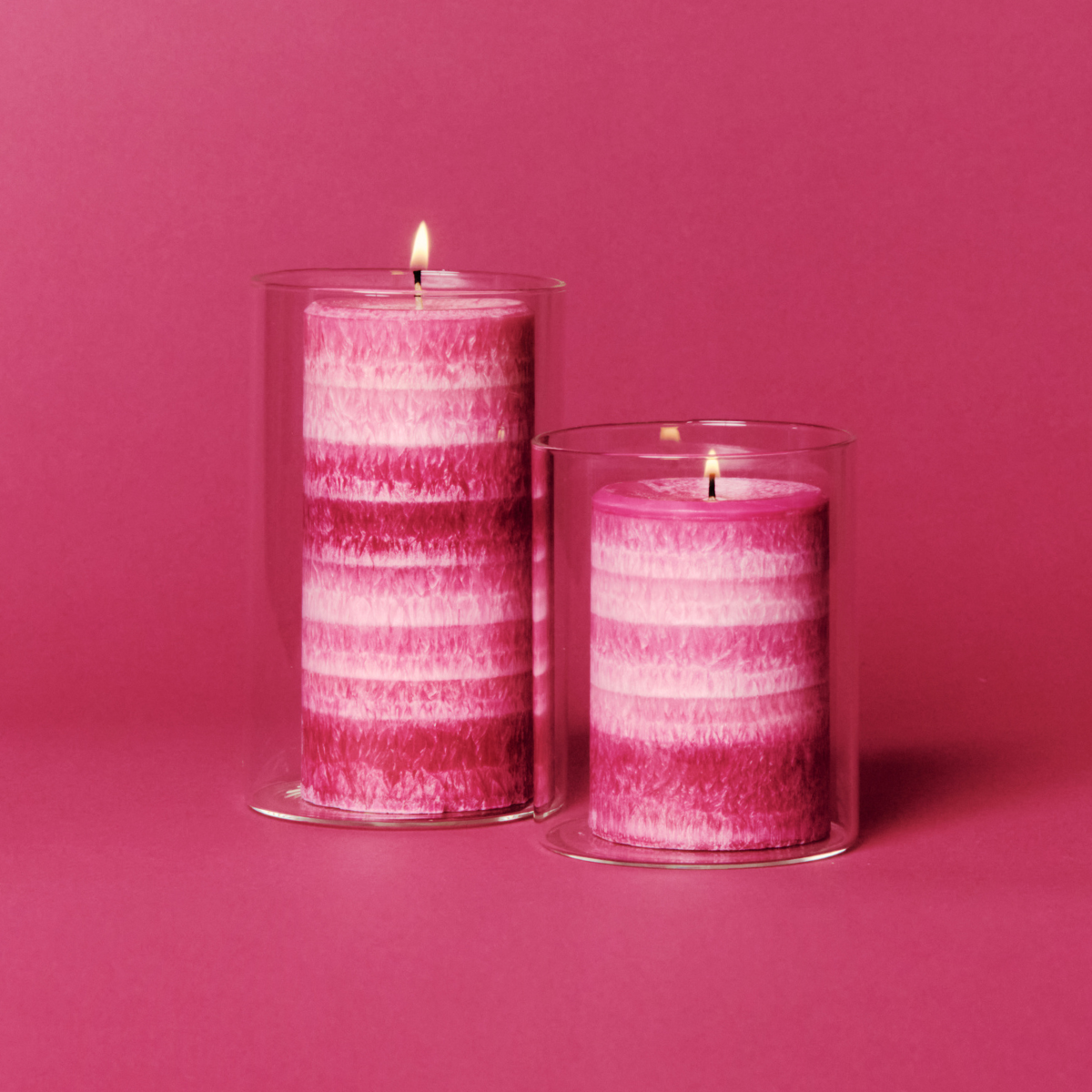 Bougie parfumée cylindrique H10 rose, SIA DECO