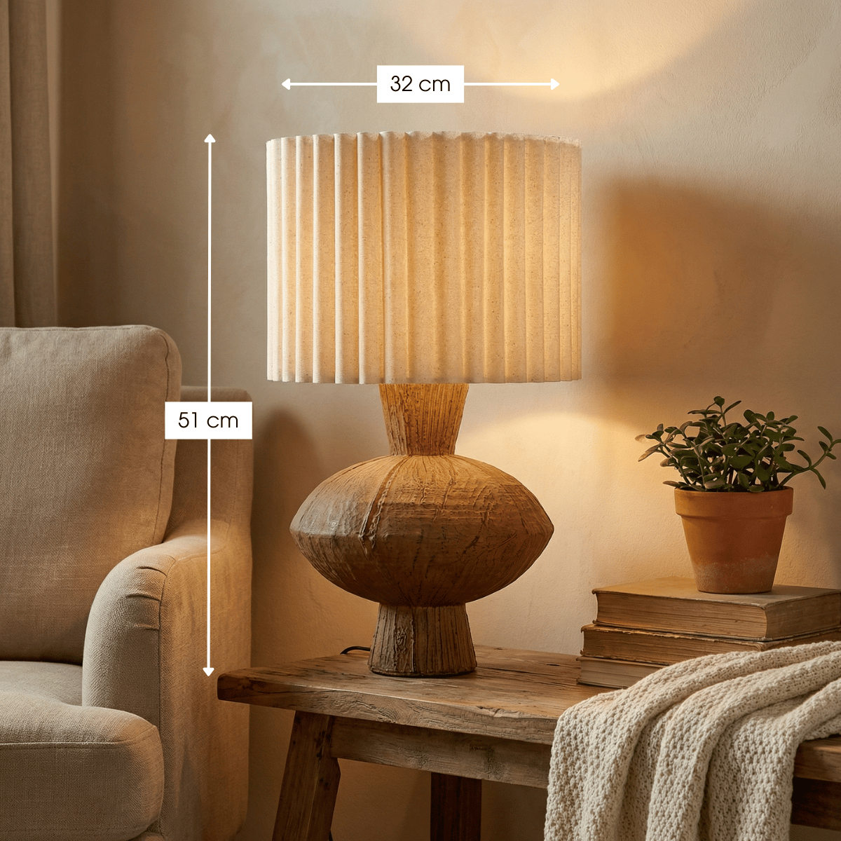 Lampe de table FREY brun, MICA DECORATIONS