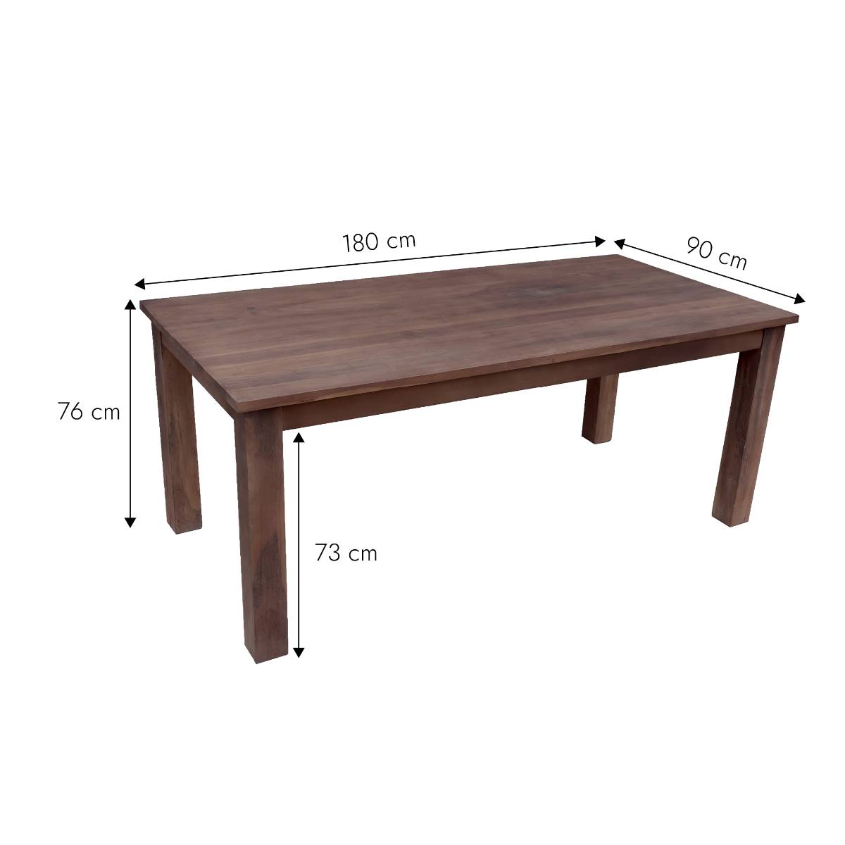 Table à manger en bois recyclé INDRA bois foncé, MADE IN MEUBLES