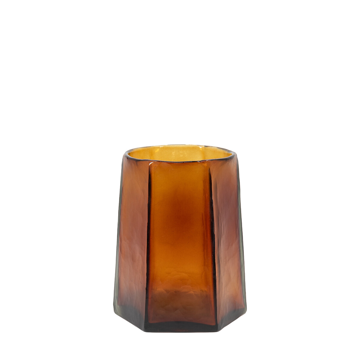 Organic Faceted 20cm Hurricane in Amber brown              , ÉDITÉ