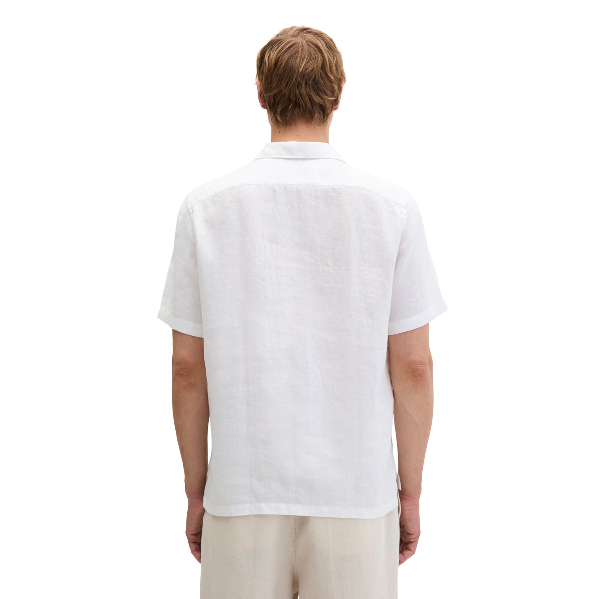 Chemise à manches courtes regular en pur lin blanc, MARC O'POLO
