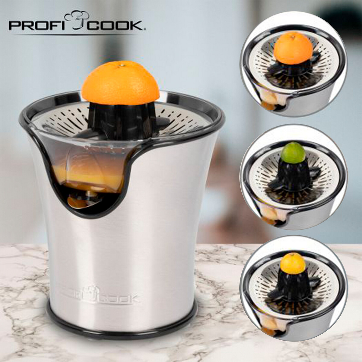 Espremedor de citrinos 100W, da Proficook inox, PROFICOOK