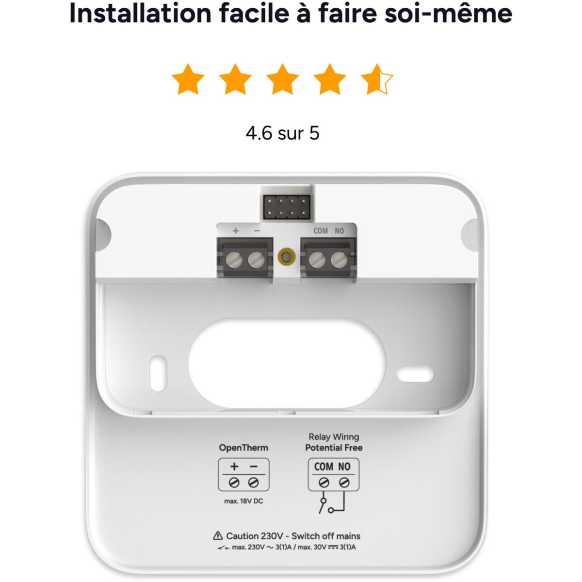 Thermostat connecté Filaire additionnel X (2e gén.) couleur unique, TADO