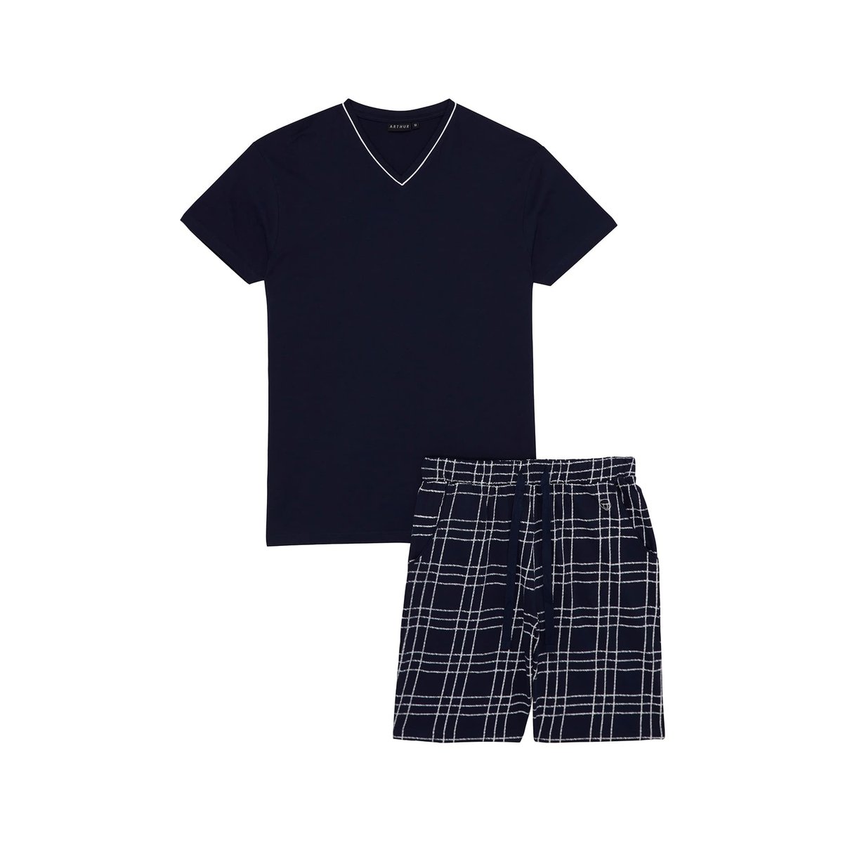 Pyjashort en coton, col V, lewis marine, ARTHUR