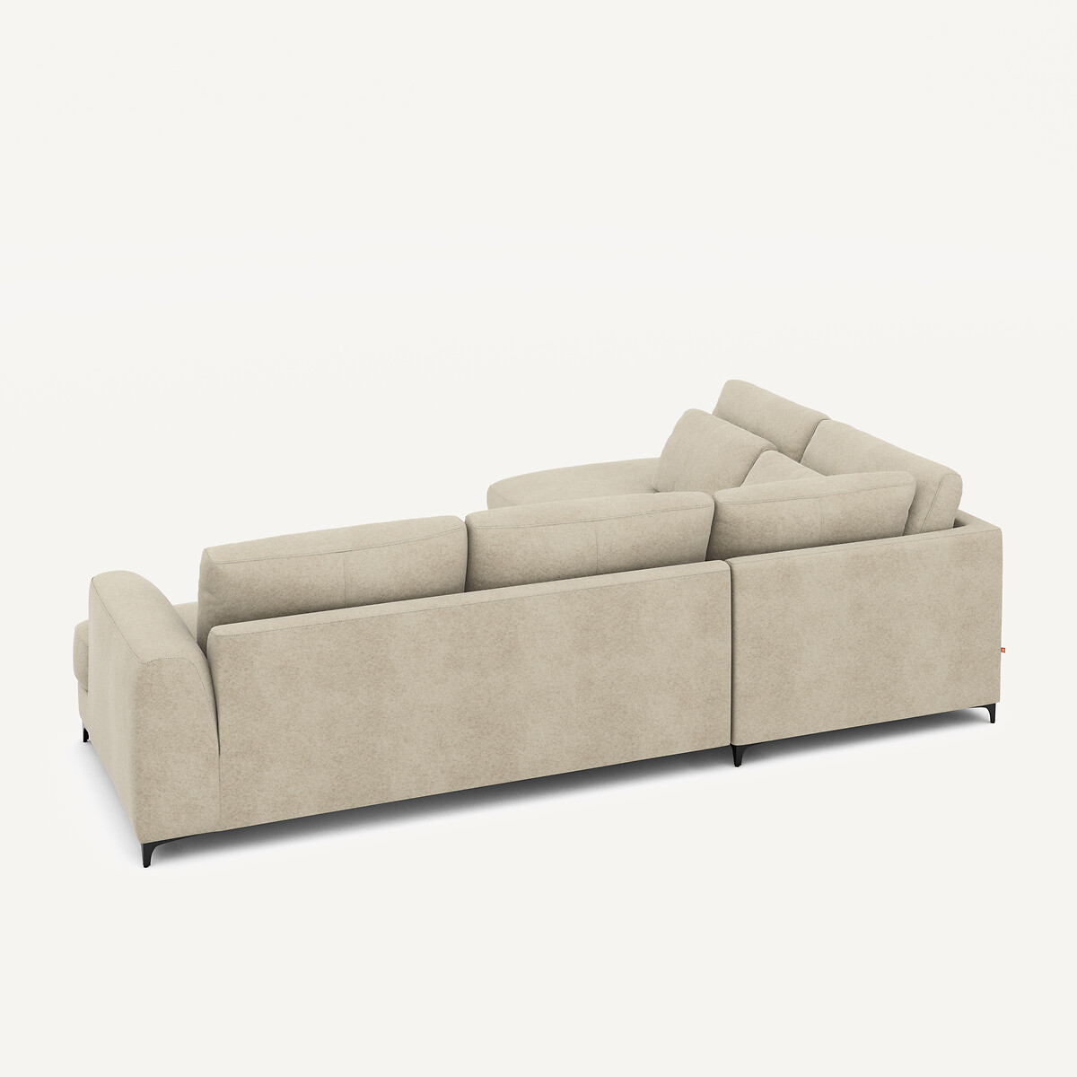 Sofa, linke Ecke, umwandelbar, in Leinenvelours, Marsile albatre, AM.PM