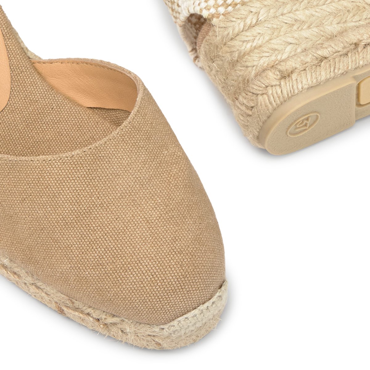 Espadrilles compensées à lacets avec plateforme tressée CARINA LIGHT PLATFORM sable, CASTANER