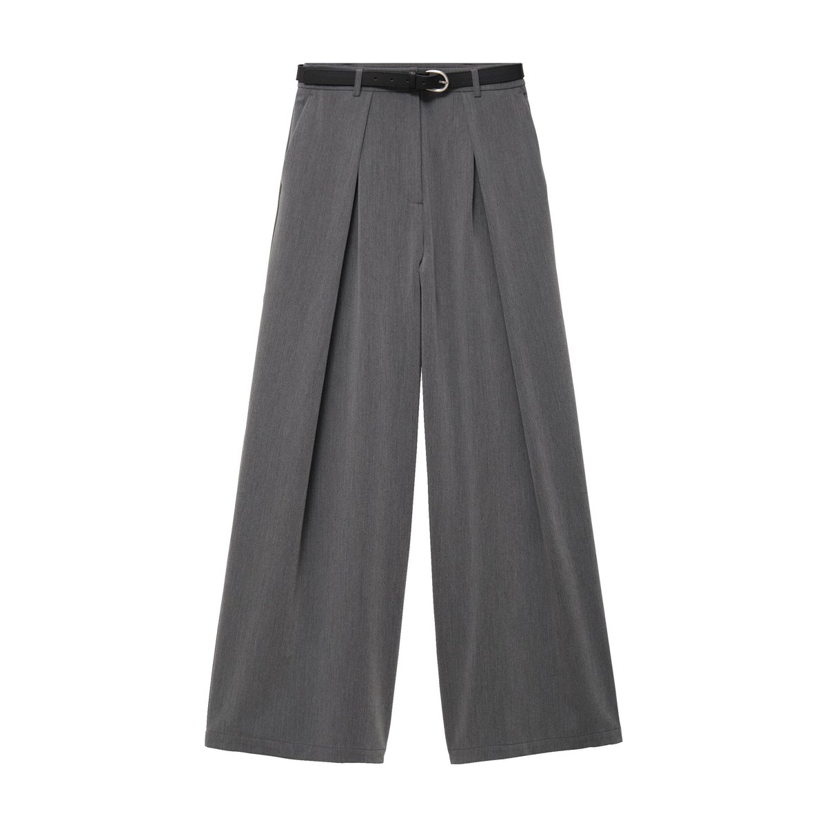 Pantalon large avec ceinture amovible gris clair, CACHE CACHE